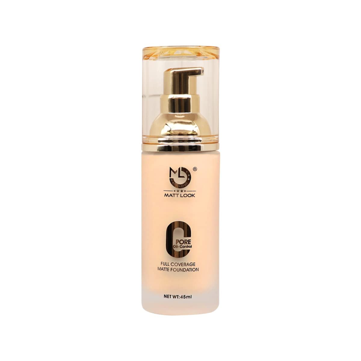 MATT LOOK Zero Pore Oil Control Full Coverage Matte Foundation, Beige (45ml) - Image 8