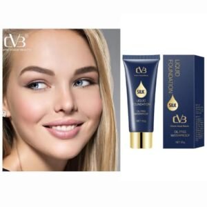CVB Silk Liquid Foundation | Oil-Free, Waterproof, Long-Lasting Base Makeup | Smooth Luminous Finish, Lightweight & Full Coverage | 60g – Evens Skin Tone, Hides Pores & Controls Oil (03 Natural Beige)