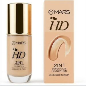 MARS HD 2in1 Super Stay Foundation, Waterproof, 24H Long Lasting | Full HD Coverage, Hyaluronic Acid, Non-Comedogenic, 100% Cruelty-Free, Multi-Tone Shades