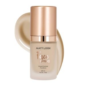 MATT LOOK Face Genius Mineral Enriched Foundation with Aloe Vera Gel & Vitamin E Extracts, Semi Matte Finish, Crease Free, Sweat Resistant, Medium to Buildable Coverage, SPF-35, Soft Beige