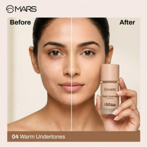 MARS SPF50 PA++++ High Coverage Foundation | Blemish Free & Blendable Makeup | For All Skin Type | IN-VIVO Tested with 5 Star UVA+UVB Protection Boost Rating (40ml) (SHADE-05)
