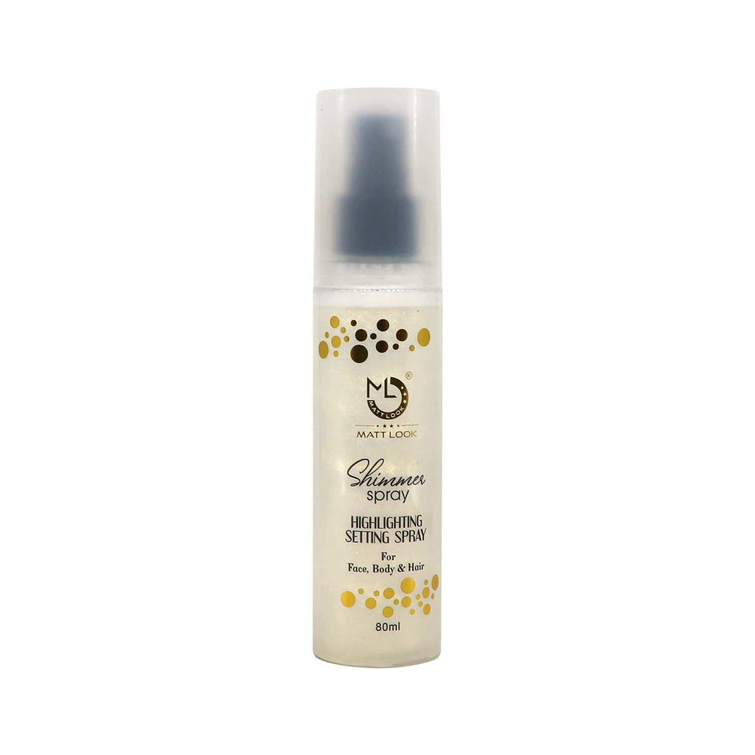 MATT LOOK Shimmer Highlighting Setting Spray for Face, Body & Hair, Double Gold 002 (80ml)