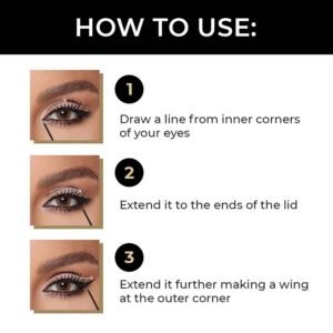 MATT LOOK Long Lasting Waterproof Eyeliner with Intense Matte Finish, Quick Drying, Smooth Application, and Smudgeproof Formula, 8ml