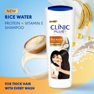 Clinic Plus Strong & Thick Shampoo with Rice Water, Protein + Vitamin E, 175 ml