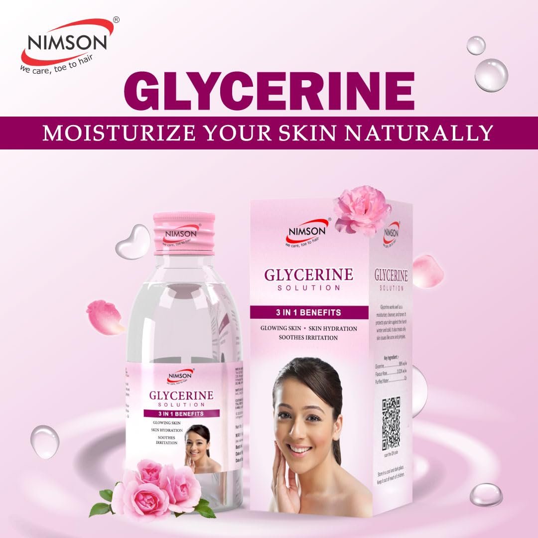 Nimson Pure Glycerine for Skin Care – 50ml | Moisturizes, Heals & Protects Skin | Soothes Irritation | Soft, Glowing Skin | Ideal for Oily & All Skin Types | 100% Vegan - Image 3