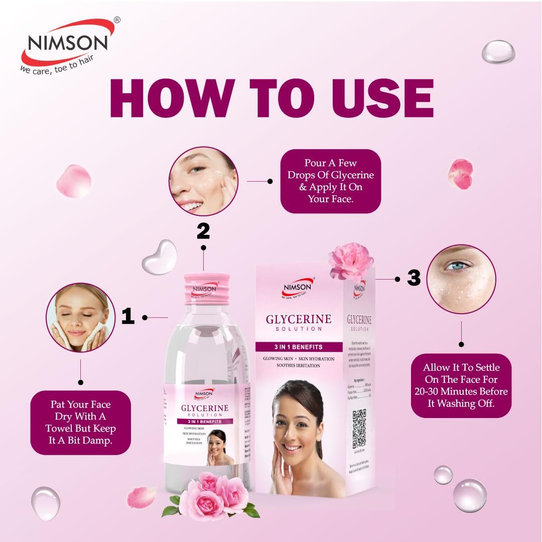 Nimson Pure Glycerine for Skin Care – 50ml | Moisturizes, Heals & Protects Skin | Soothes Irritation | Soft, Glowing Skin | Ideal for Oily & All Skin Types | 100% Vegan - Image 6