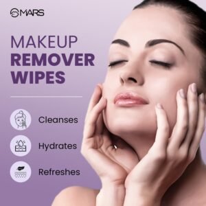 MARS Makeup Remover Wet Wipes for Face | 30 Cotton Soft Wipes | Hydrating & Refreshing | Enriched with Green Tea & Aloe Vera Extract | Soothing & Maintains pH Balance | Gentle on Skin