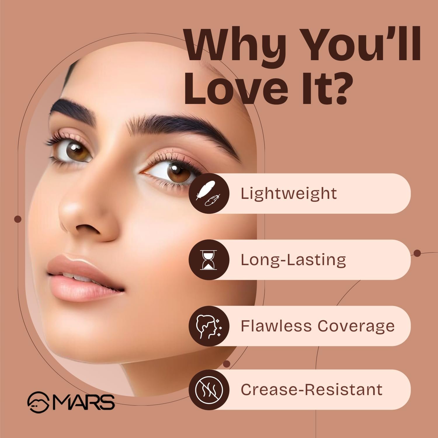 MARS SPF50 PA++++ Cancel Concealer with Radiant Natural Finish (6.0 ml) (08-ESPRESSO ELEGANCE) | Lightweight | Medium to High Coverage | Long-Lasting & Multi-Purpose | Crease Resistant - Image 4