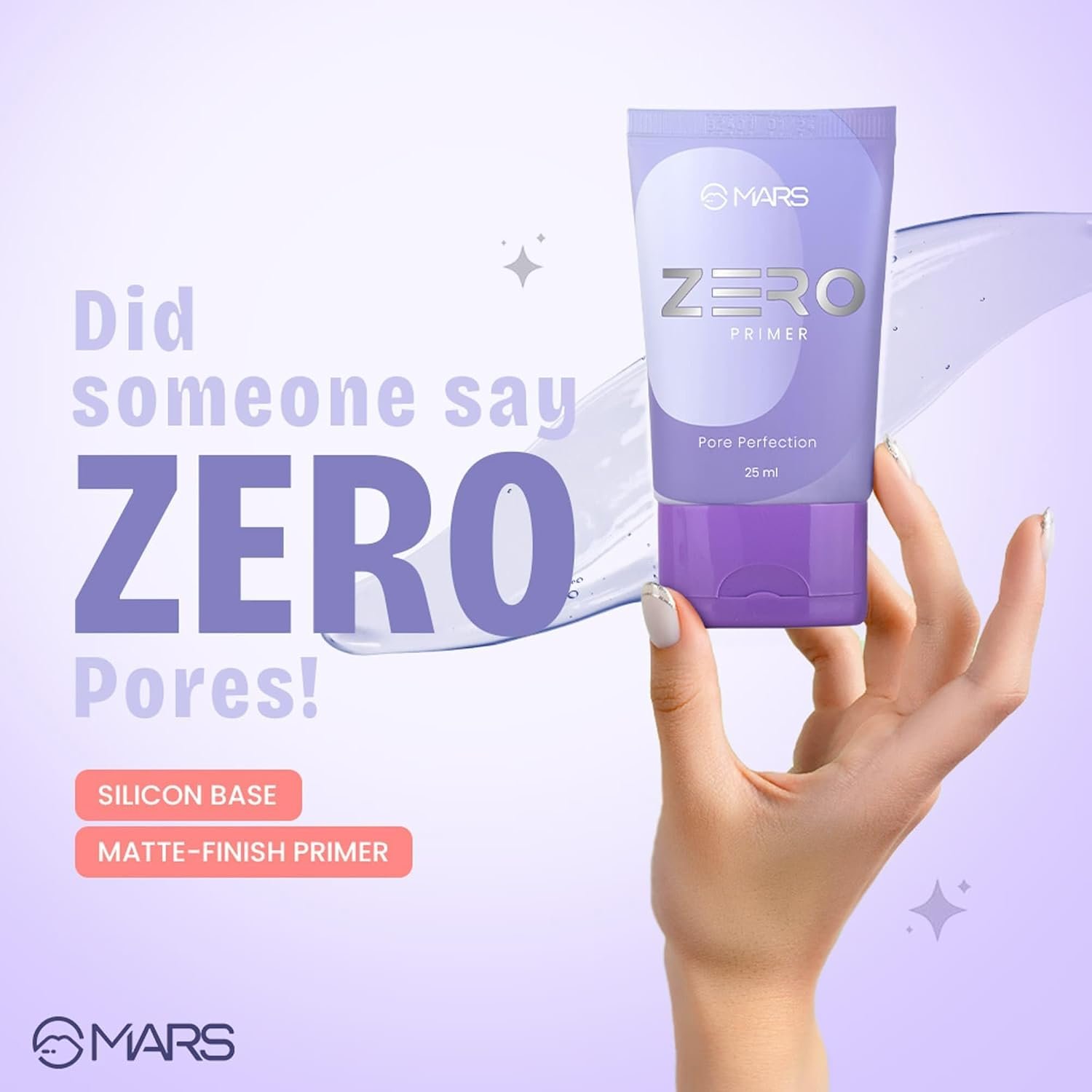 MARS Zero Face Primer | Silicone Based Gel | Blurs Pore & Controls Oil for a Radiant Complexion | Smoothens Out The Skin | Controls Oil (25ml) - Image 3