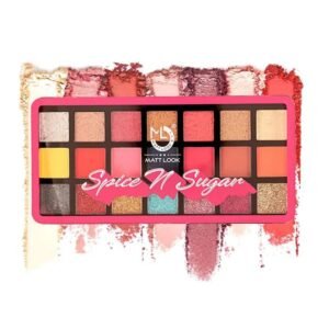 MATT LOOK 21 Highshine Wet and Metallic Shades Eyeshadow Palette for Bold Matte and Creamy Metallic Finishes, Soft Textured, and Highly Pigmented Eye Makeup Palette. (Spice N Sugar)