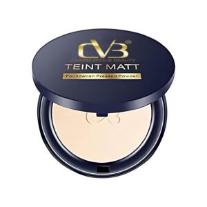 CVB C02 2-in-1 Teint Matt Foundation Pressed Compact Powder | Full Coverage & Long-Lasting Matte Finish | Lightweight Makeup Base (Natural Beige, M)