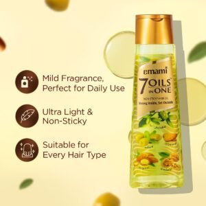 Emami 7 Oils in One Hair Oil | Makes Hair 20x Stronger and Manageable | Coconut Oil, Amla, Jojoba, Olive, Walnut, Argan & Almond Oils | 500ml