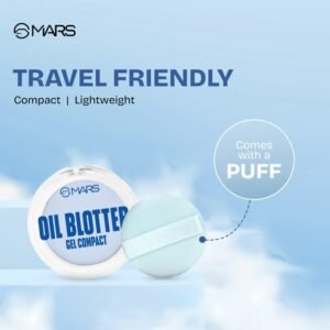 MARS Oil Blotter Gel Compact for Oily Skin with Puff Applicator | Instant Oil Control | Matte Finish Compact | Travel Friendly | For Summers, Weddings, Parties (5 gm)