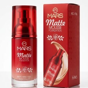 MARS Matte Mousse Foundation, Ivory Shade 101 Ivory, Liquid, Matte Finish, Medium to Full Buildable Coverage, Hydrating Formula, 60ml