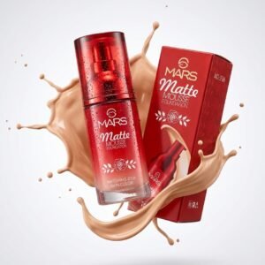 MARS Matte Mousse Foundation, Ivory Shade 101 Ivory, Liquid, Matte Finish, Medium to Full Buildable Coverage, Hydrating Formula, 60ml