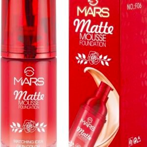 MARS Matte Mousse Foundation, Ivory Shade 101 Ivory, Liquid, Matte Finish, Medium to Full Buildable Coverage, Hydrating Formula, 60ml