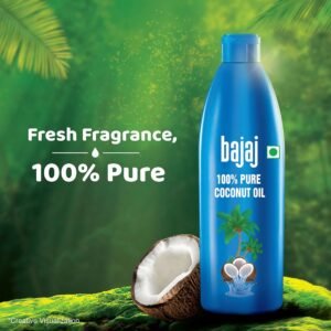 Bajaj 100% Pure Coconut Oil 600ml | Made with Premium Grade 1 Quality Coconuts