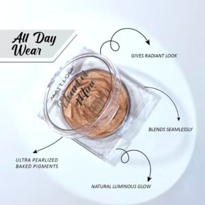MATT LOOK Highlighter|Natural Luminous Glow|Blend Seamlessly|Ultra Pearlized Pigments|Suitable for all Skin Types|Use it as an eye Shadow Too|Fashion Color that Looks Miraculously Chic- Rosy Dew