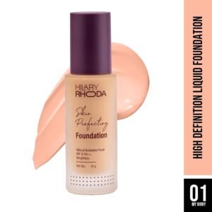 Hilary Rhoda Skin Perfecting Foundation | With SPF 15 | Super Matte Finish | Full Coverage | Oil-Control & Paraben-Free | 6 Shades | Conceals Fine Lines & Blemishes | 30g (My Ivory| Shade 01)