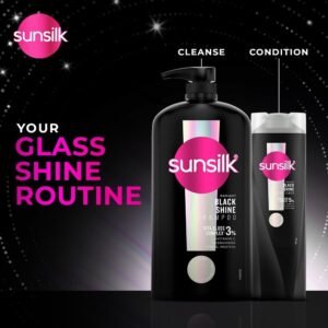 Sunsilk Stunning Black Shine Shampoo 1 L|| With Amla + Oil & Pearl Protein|| Gives Shiny|| Moisturised and Fuller Hair - Paraben Free