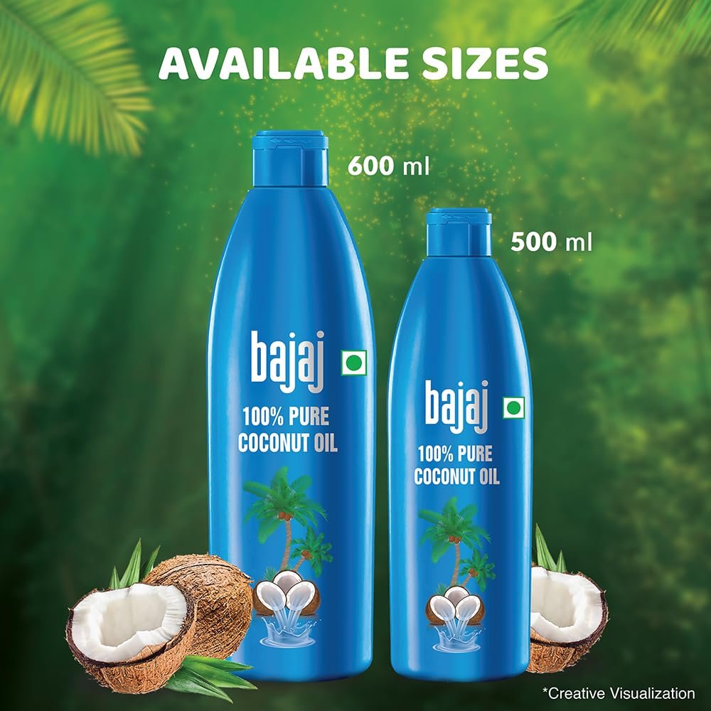 Bajaj 100% Pure Coconut Oil 600ml | Made with Premium Grade 1 Quality Coconuts - Image 5