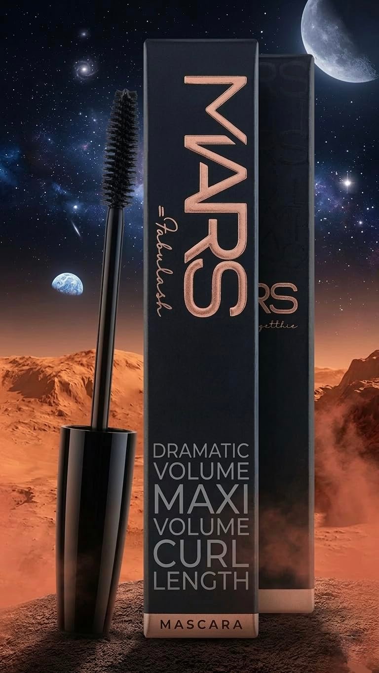 Premium Mars Fabulash Volumizing Mascara - Jet Black, 12ml | Dramatic Volume, Maxi Length & Instant Curl | Infused with Micro-Fiber Technology & Curl Memory Polymers | Clump-Free & Long Lasting - Image 2
