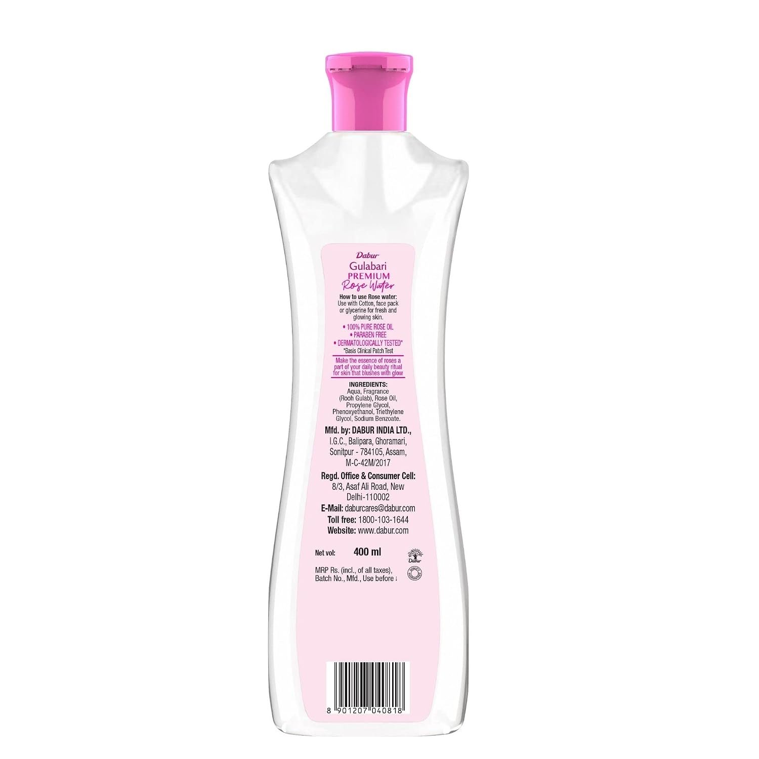 Dabur Gulabari Premium Rose Water/Face Toner - 400mlx2 | No Paraben | Alcohol Free | Cleanses, Hydrates & Moisturises Skin | Balances & Restores Skin's pH Levels | For All Skin Types - Image 6