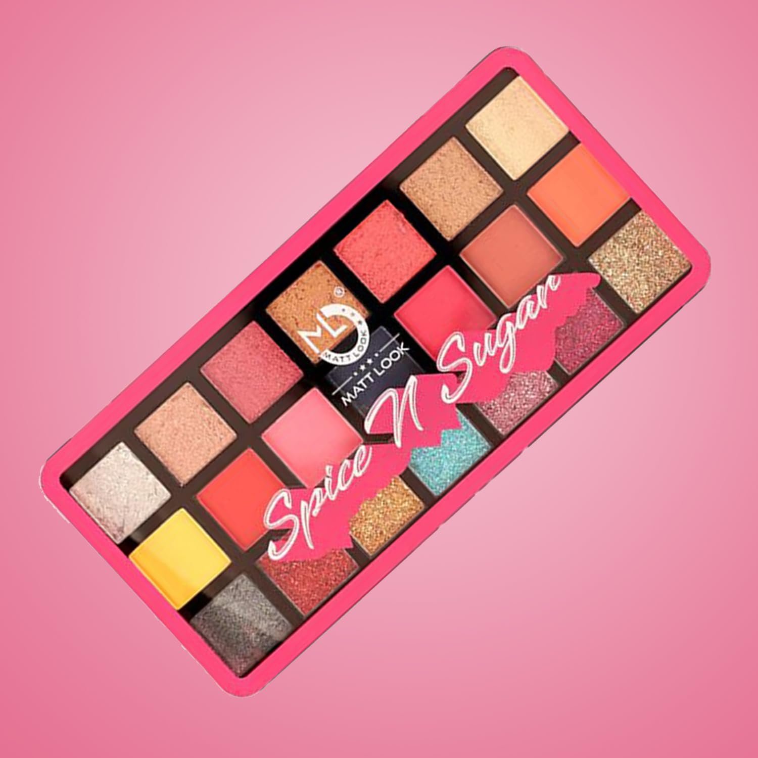 MATT LOOK 21 Highshine Wet and Metallic Shades Eyeshadow Palette for Bold Matte and Creamy Metallic Finishes, Soft Textured, and Highly Pigmented Eye Makeup Palette. (Spice N Sugar) - Image 6
