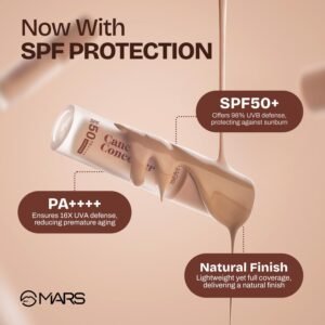 MARS SPF50 PA++++ Cancel Concealer with Radiant Natural Finish (6.0 ml) (08-ESPRESSO ELEGANCE) | Lightweight | Medium to High Coverage | Long-Lasting & Multi-Purpose | Crease Resistant