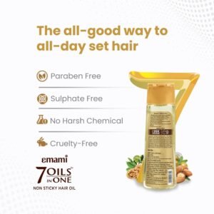 Emami 7 Oils in One Hair Oil | Makes Hair 20x Stronger and Manageable | Coconut Oil, Amla, Jojoba, Olive, Walnut, Argan & Almond Oils | 500ml