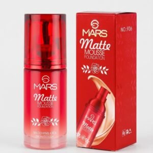 MARS Matte Mousse Foundation, Ivory Shade 101 Ivory, Liquid, Matte Finish, Medium to Full Buildable Coverage, Hydrating Formula, 60ml