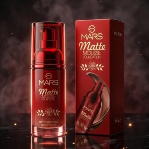 MARS Matte Mousse Foundation, Ivory Shade 101 Ivory, Liquid, Matte Finish, Medium to Full Buildable Coverage, Hydrating Formula, 60ml