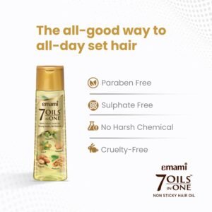 Emami 7 Oils in One Hair Oil | Makes Hair 20x Stronger and Manageable | Coconut Oil, Amla, Jojoba, Olive, Walnut, Argan & Almond Oils | 500ml