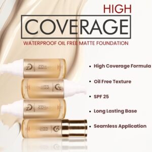 MATT LOOK High Coverage Water- Proof Oil Free Matte Foundation Dry Spf 25 | 45G | Socks Oil On Face | Sheer Coverage Along With Matte Effect | Water- Proof | Sweat- Proof | Beige