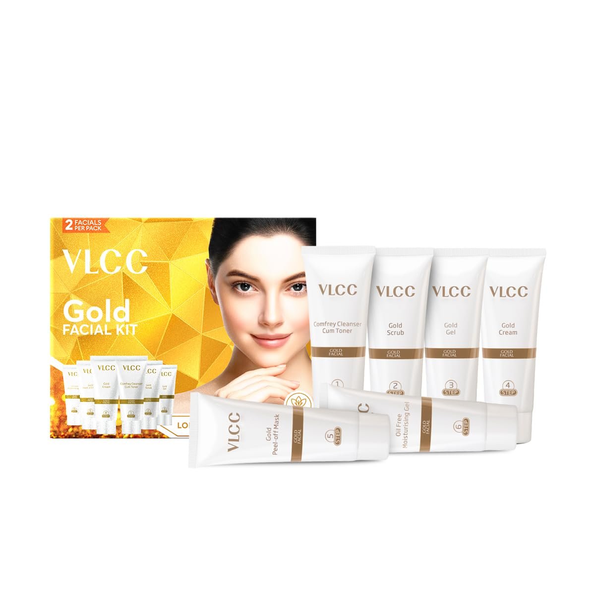 VLCC Gold Facial Kit, Bright & Glowing Skin - 60g | Pamper your Skin for a Luminous Glow | Parlour Glow with 24K Gold Bhasma, Rose Extracts, Turmeric & Aloe Vera. - Image 3