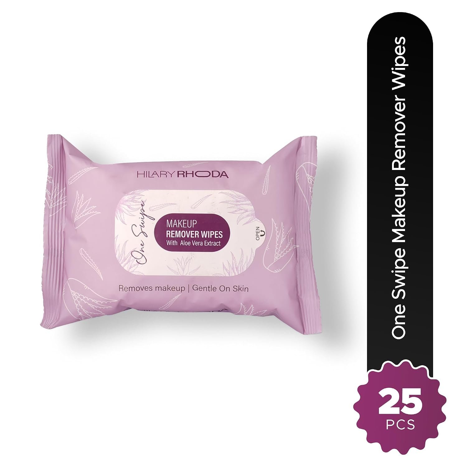 Hilary Rhoda One Swipe Makeup Remover Wipes | Removes Waterproof Makeup | Aleo Vera Infused Makeup Remover Wipes | Hydrating & Cleansing Facial Wipes | Paraben-Free | 25 pcs - Image 2