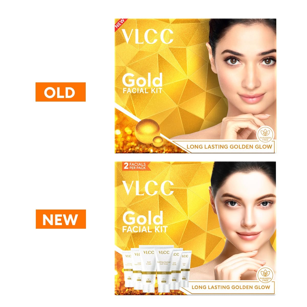 VLCC Gold Facial Kit, Bright & Glowing Skin - 60g | Pamper your Skin for a Luminous Glow | Parlour Glow with 24K Gold Bhasma, Rose Extracts, Turmeric & Aloe Vera. - Image 2