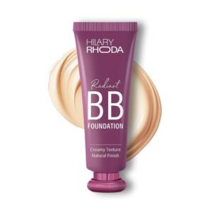 Hilary Rhoda Radiant BB Foundation for Women | 9 to 5 Stay BB Cream | Hides Blemishes & Dark Spots | Blend Easily | Lightweight & Ultra-Creamy Formula | Travel-Friendly & Dewy Finish - 60g (Beige| Shade 02)
