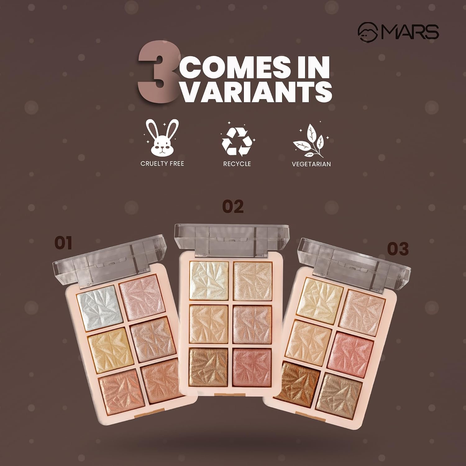 MARS Glowzilla 6 Colour Highlighter Palette | Ultra Blendable & Long Lasting | Blinding Glow (12.0gm) (Shade-03) - Image 4