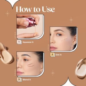 Hilary Rhoda High Definition Foundation for Women | Hides Pores & Blemishes | HD Foundation For All Skin Types | Blendable Formula | Natural & Matte Finish | High Coverage Liquid Foundation - 33ml (Natural Beige - Shade 03)