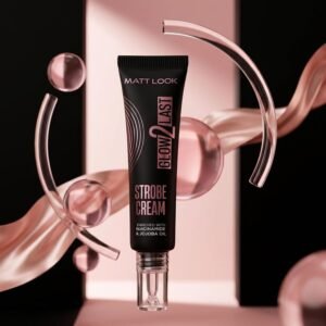 MATT LOOK Glow2Last Strobe Cream | Enriched With Niacinamide & Jojoba Oil | Dewy Finish | Instant Radiance | Smooth & Blendable Texture Strobe Cream (Pink Glow, 30g)