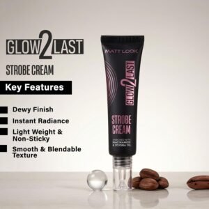 MATT LOOK Glow2Last Strobe Cream | Enriched With Niacinamide & Jojoba Oil | Dewy Finish | Instant Radiance | Smooth & Blendable Texture Strobe Cream (Pink Glow, 30g)