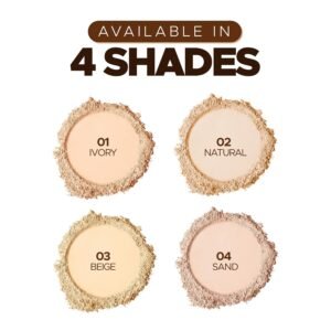 Hilary Rhoda Compact Powder | Ivory | 2-in-1 Pressed Powder with Mirror & Puff | Shimmery & HD Matte Finish With Long Lasting Coverage| Oil Control | (My Ivory - Shade 01)-18g