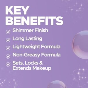 Hilary Rhoda Shimmer Stay Makeup Fixer | Infused with Aloe Vera | Cruelty-Free & Vegan | Keeps Makeup Intact | Hydrates, Soothes & Refreshes Skin - 80m (Gold - Shade 01)