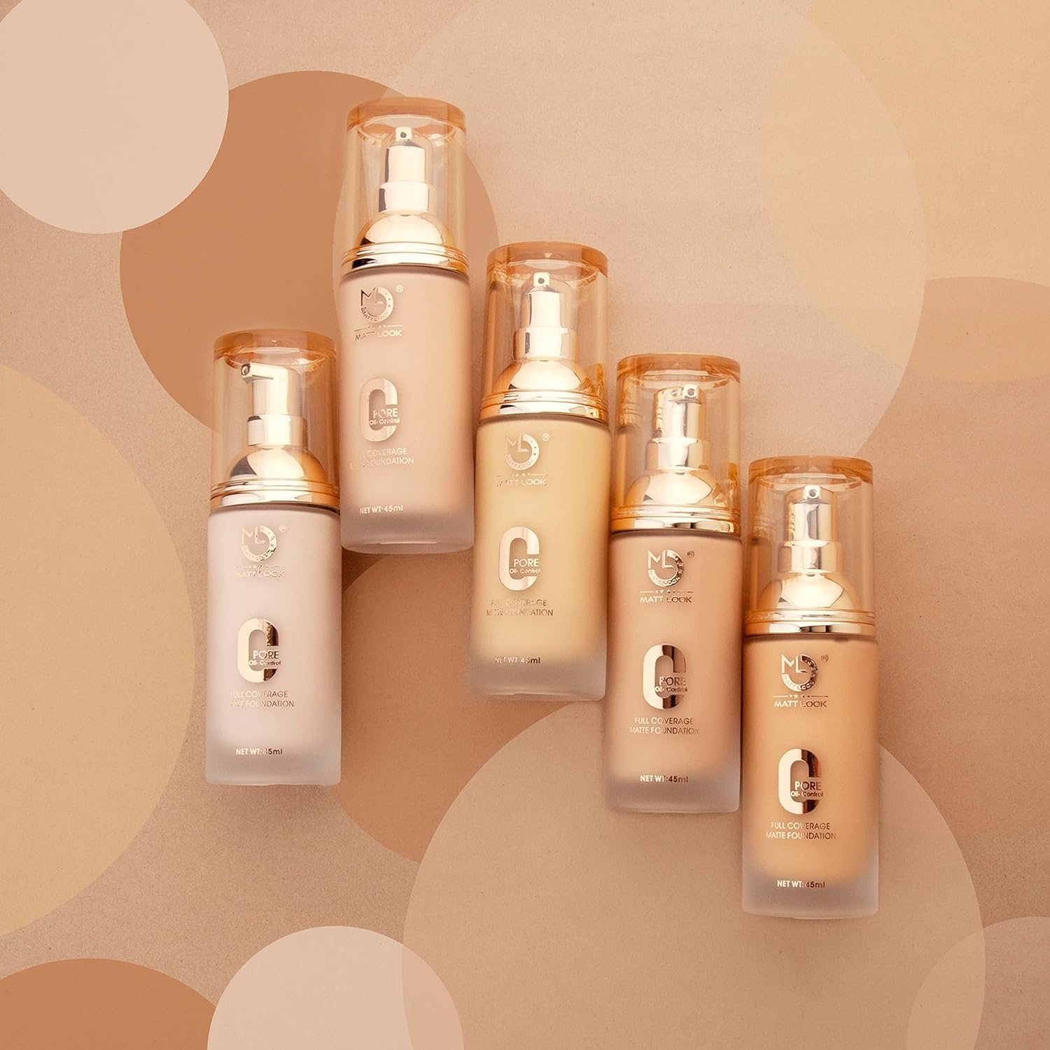 MATT LOOK Zero Pore Oil Control Full Coverage Matte Foundation, Beige (45ml) - Image 5