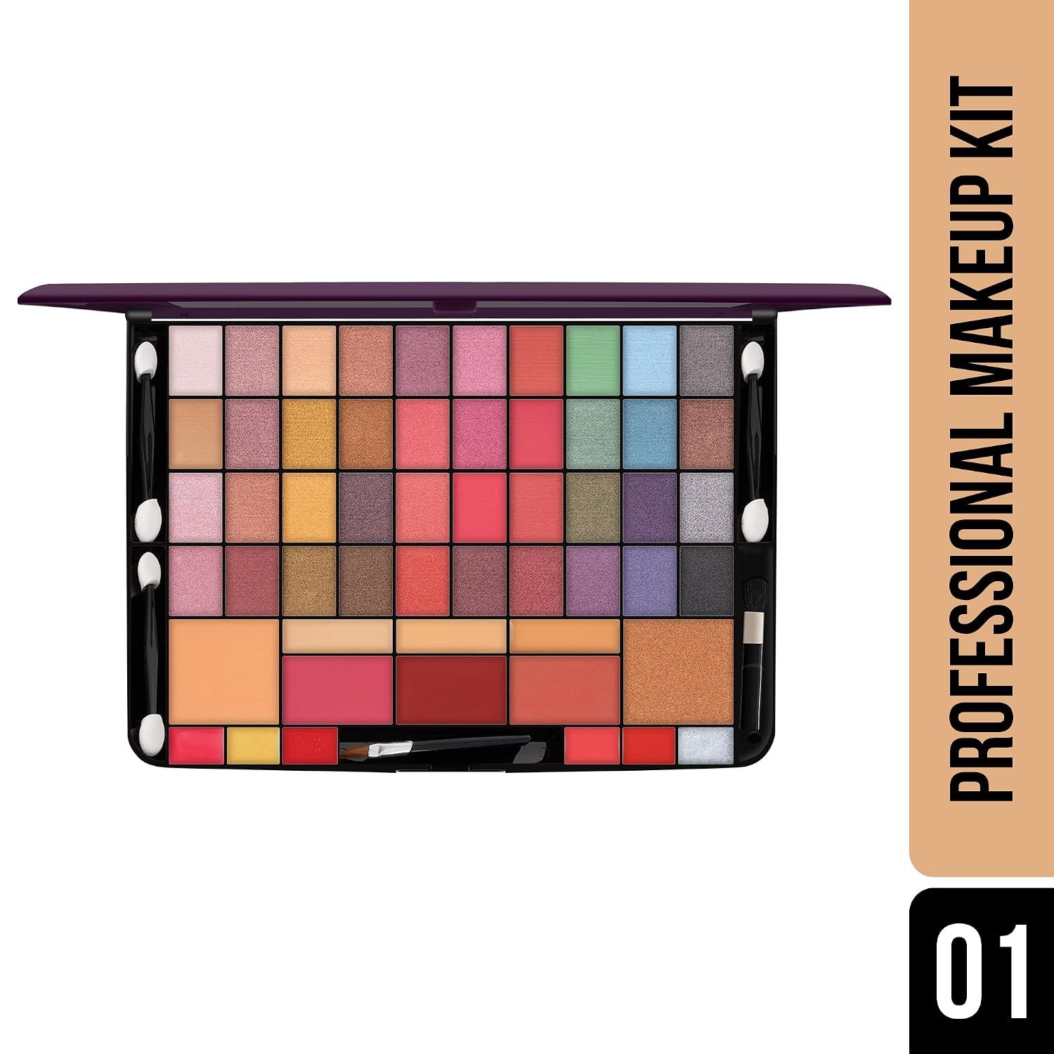 Hilary Rhoda Professional Makeup Kit | 40 Eyeshadows | Highlighter | Face Powder | 3 Contour & 3 Blushes | 6 Lip Glosses | Makeup Kit for Women | Highly Pigmented | 4 Brushes - 74g (Multicolor Shade-1) - Image 2