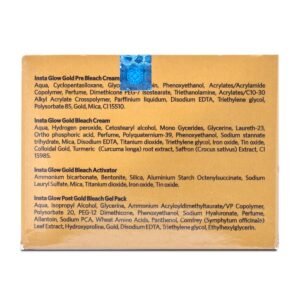 VLCC Insta Glow Gold Bleach - 30g X 3 (Pack of 3) - With Colloidal Glow For Glowing Fairness | Skin Brightening Bleach | Perfect Skin Match, Reduces Facial Hair Visibility, Brightens Complexion