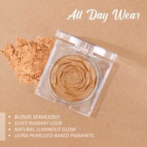 MATT LOOK Highlighter|Natural Luminous Glow|Blend Seamlessly|Ultra Pearlized Pigments|Suitable for all Skin Types|Use it as an eye Shadow Too|Fashion Color that Looks Miraculously Chic- Rosy Dew