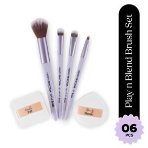 Hilary Rhoda Play n Blend Brush Set | Makeup Brushes For Foundation, Cream, Liquid & Powder Formulation