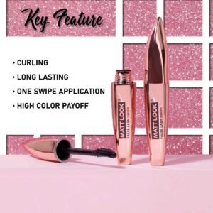 MATT LOOK Eye Makeup Curl & Volume Waterproof False Lash Mascara, Black (12ml)